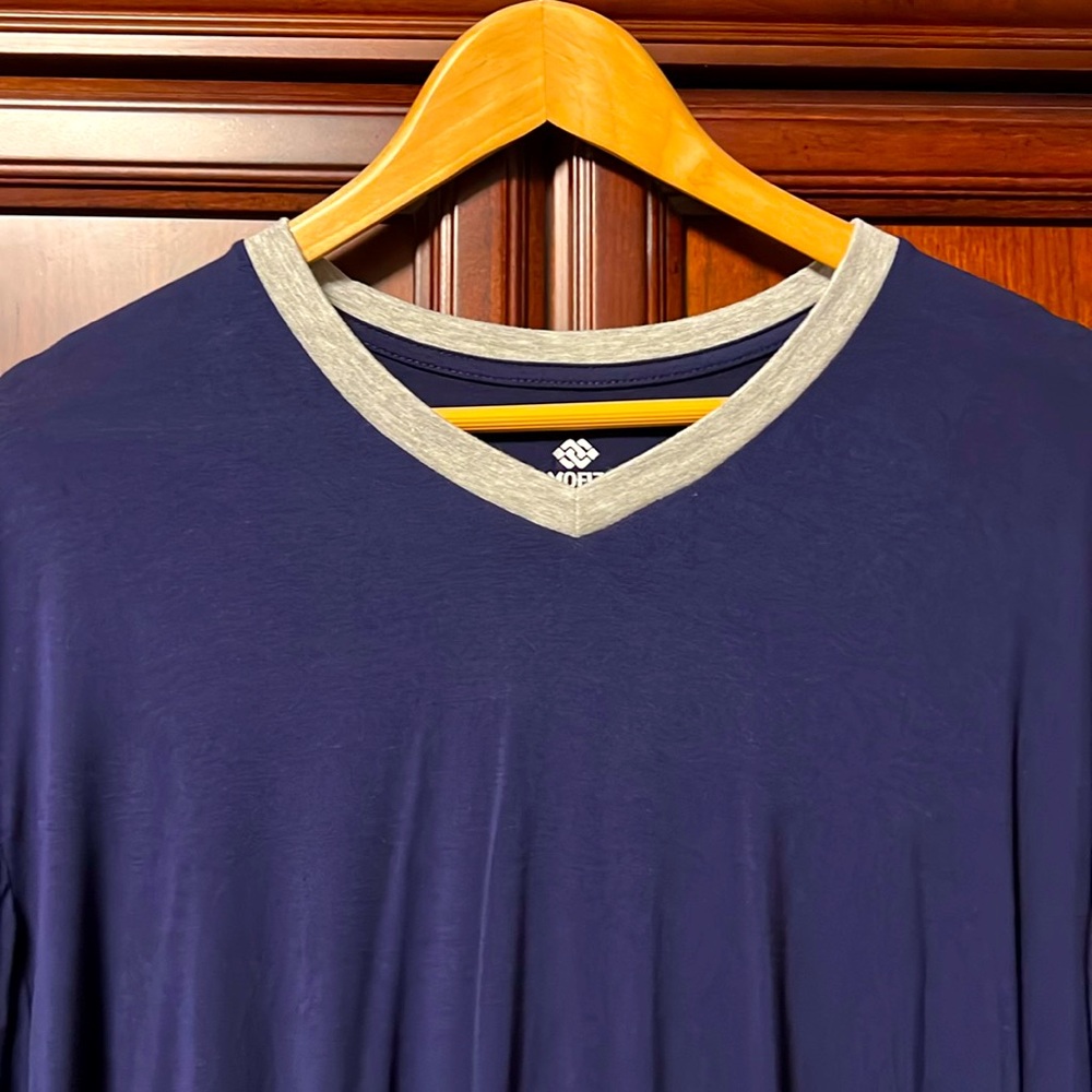 Like New Mofiz Pullover Fleece V Neck Royal Blue Sports Activewear Soft Stretch!